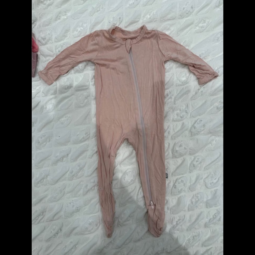 Soft Pink KYTE footie onesie